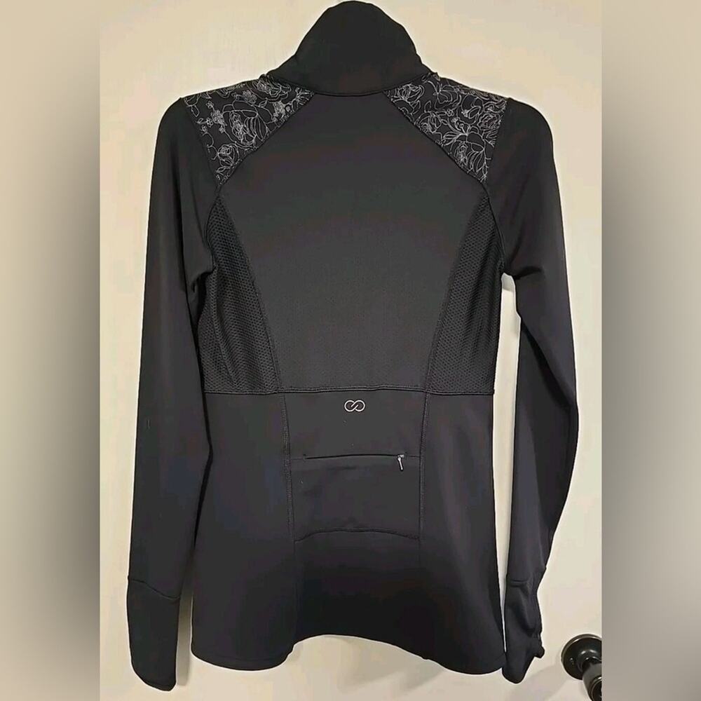 CALIA by Carrie Underwood Black Floral Mesh Panel Performance Jacket - Size XS - Picture 2 of 2
